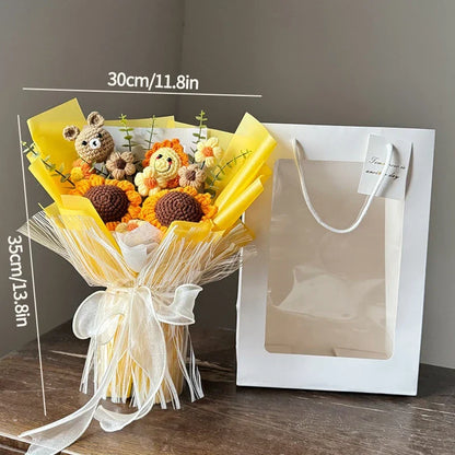 Eternal Crochet Flower Bouquet for Graduation, Birthday, and Valentine's Gifts