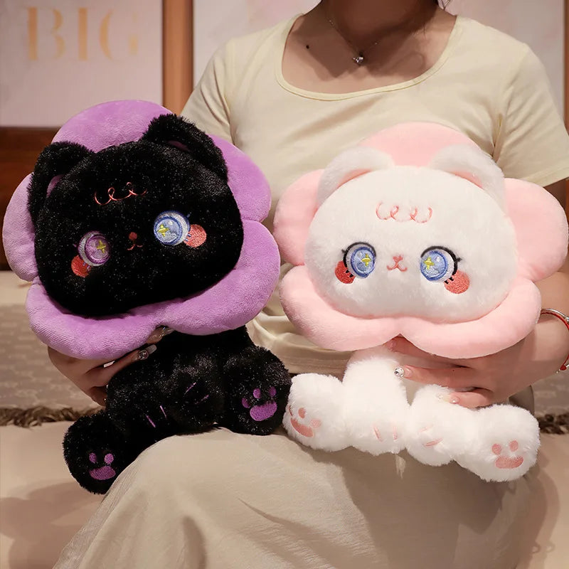 Cute Floral Cat Plush Toy 30cm Soft Stuffed Doll