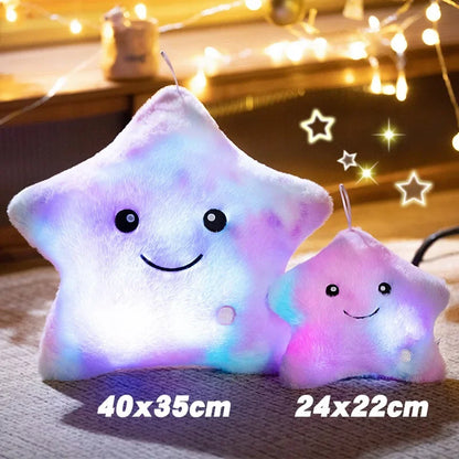 LED Star Plush Toy Soft Stuffed Star Pillow for Kids and Home Decor