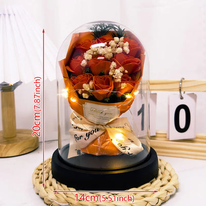 Eternal LED Rose Acrylic Dome Decor