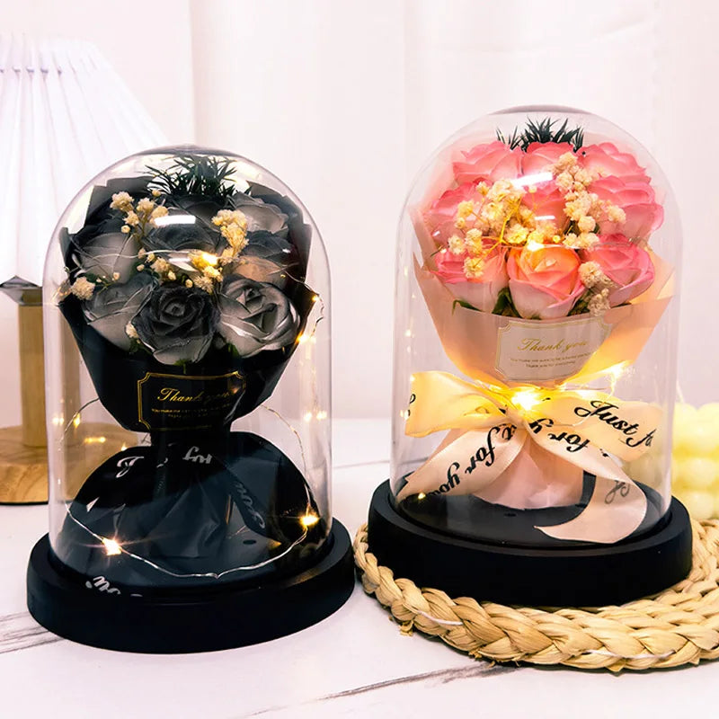 Eternal LED Rose Acrylic Dome Decor
