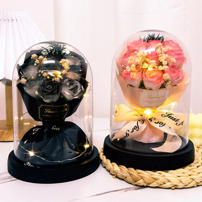Eternal LED Rose Acrylic Dome Decor