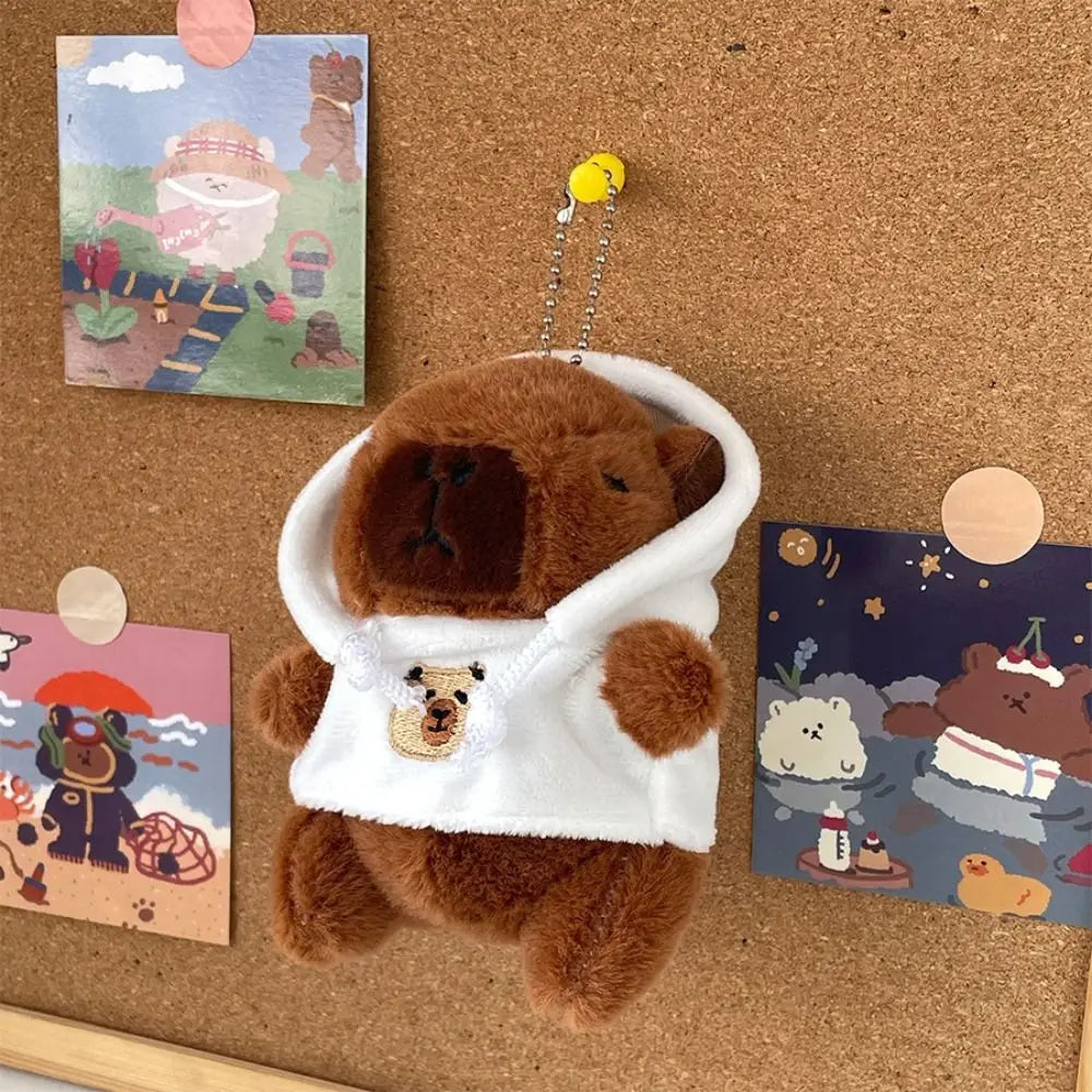 Capybara Plush Toy with Hoodie and Wings Mini Soft Stuffed Doll