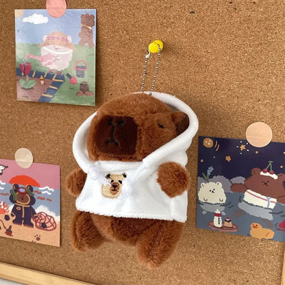 Capybara Plush Toy with Hoodie and Wings Mini Soft Stuffed Doll