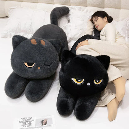 Sleeping Black Cat Plush