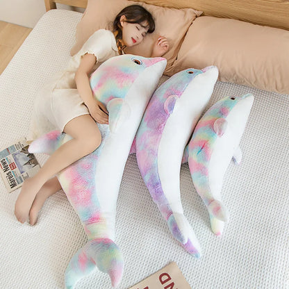 50cm Colorful Dolphin Plush Throw Pillow Soft Stuffed Toy