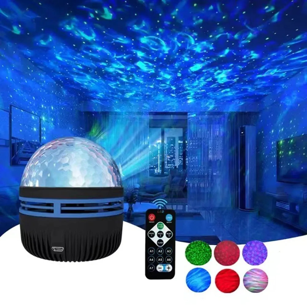 Starry Galaxy Ocean Wave Projector