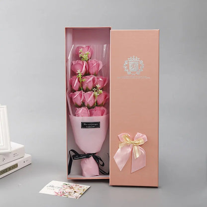 Artificial Rose Flower Set in Gift Box for Home Decoration