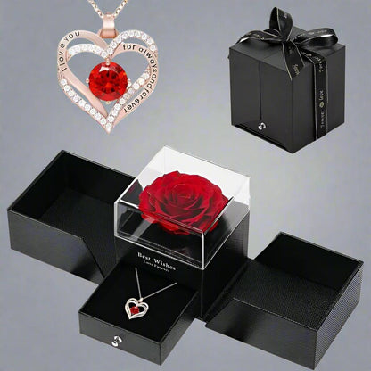Luxurious Rose Gift Box Necklace