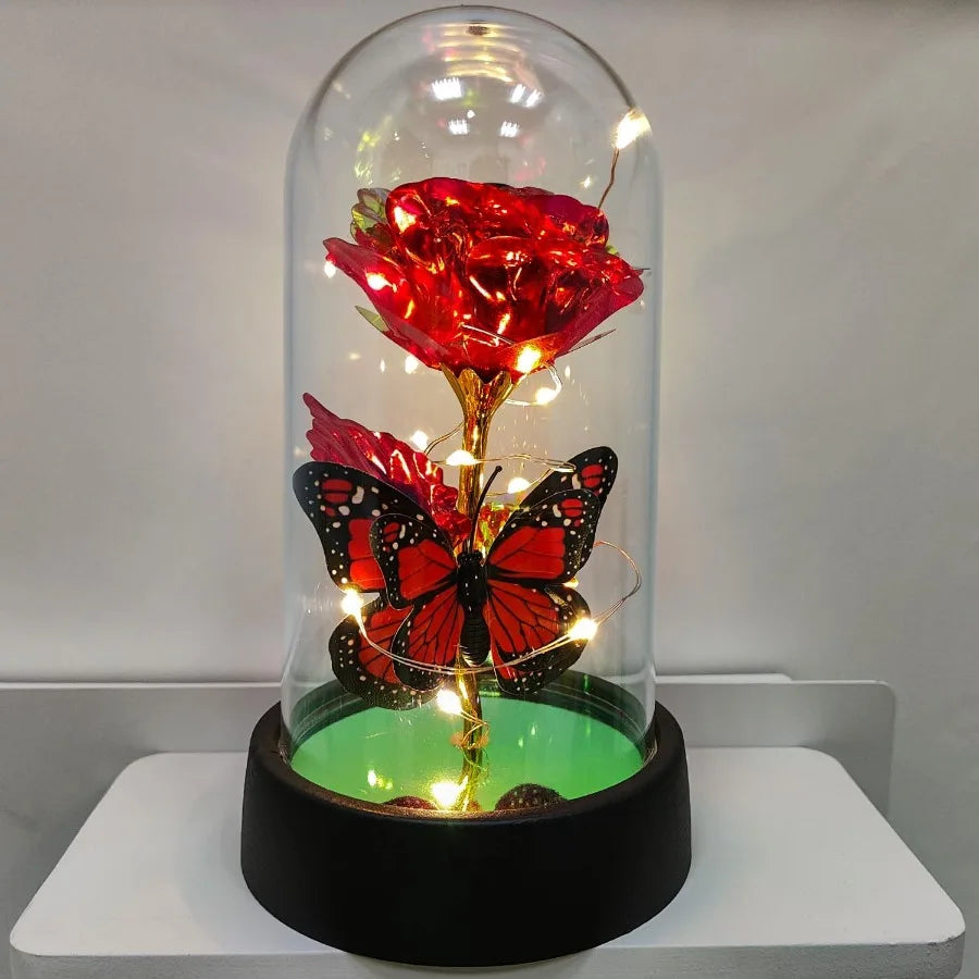 Forever Rose LED in Glass Dome - Romantic Gift for Mom or Wife