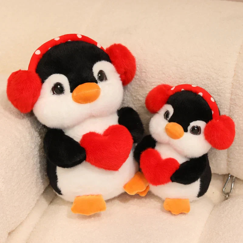 Love Penguin Plush Toy - Soft Stuffed Animal with Heart for Valentine's Day