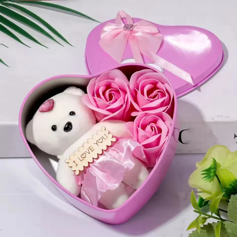 Rose Bear Soap Flower Gift Box