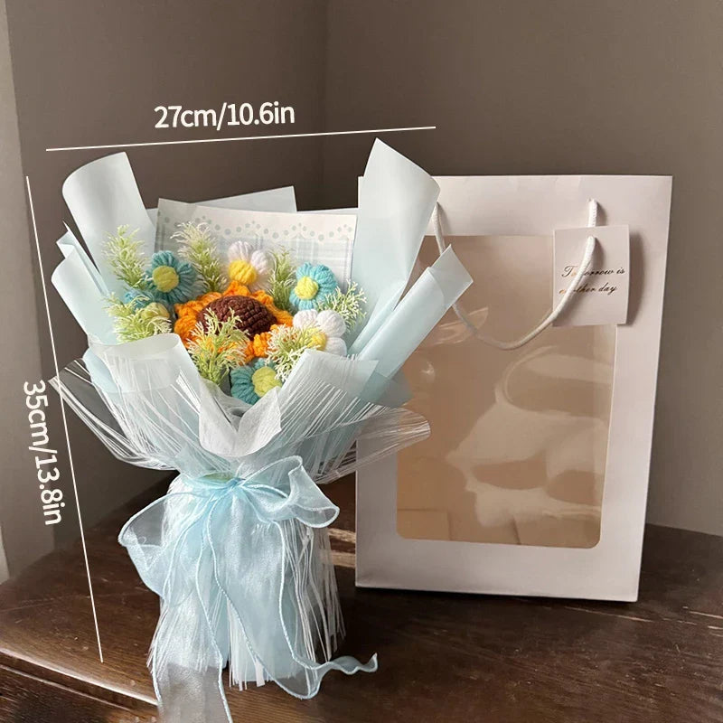 Eternal Crochet Flower Bouquet for Graduation, Birthday, and Valentine's Gifts