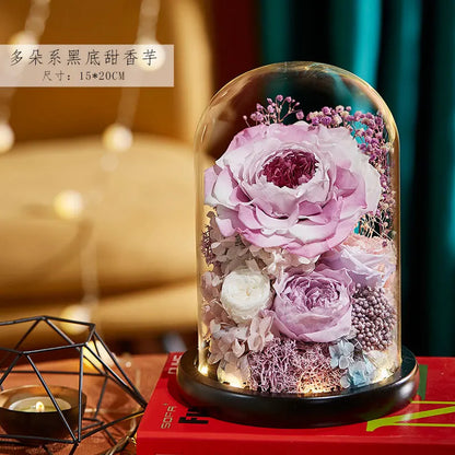 Eternal Rose Glass Dome Light Decor