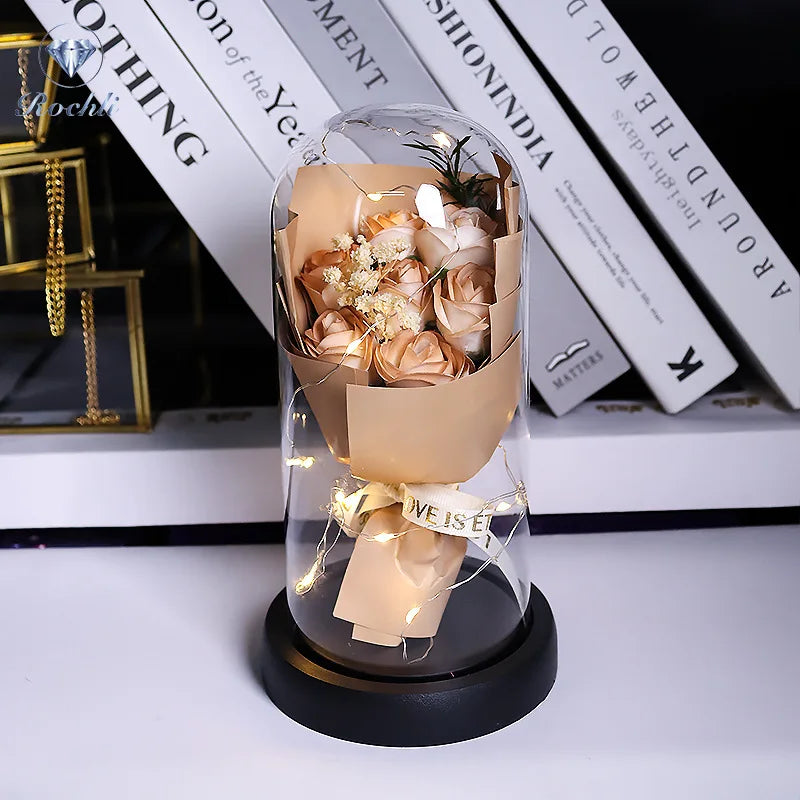 Everlasting LED Rose in Glass Dome - Romantic Gift Decor