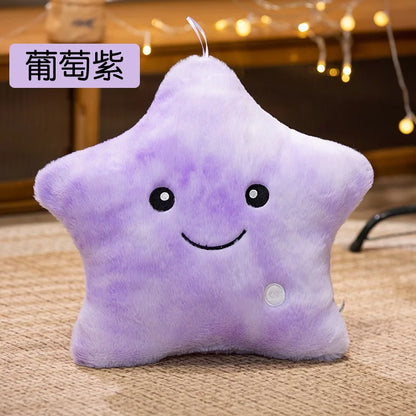 Luminous Five-Pointed Star Plush Toy - Soft Glowing Doll Pillow