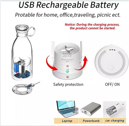 Portable Mini Juice Blender Bottle With Wireless Charging
