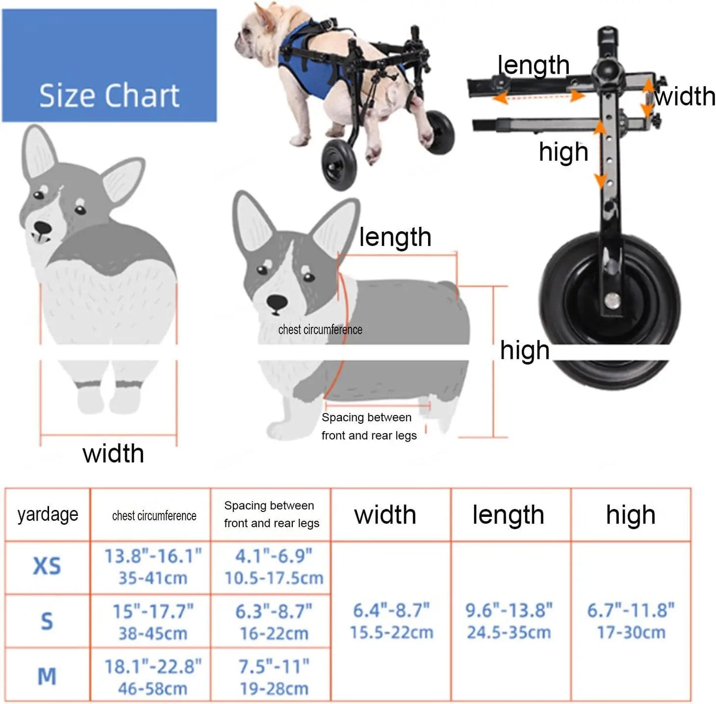 Adjustable Small Dog Wheelchair