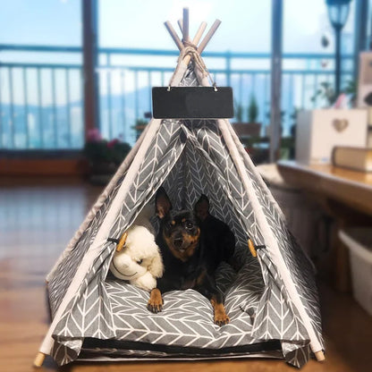 Tent with Washable Cushion Indoor Pet Bed