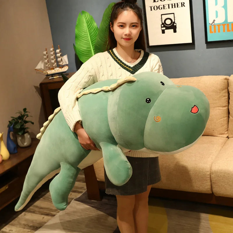 80cm Dinosaur Plush - Soft Cartoon Crocodile Pillow for Kids