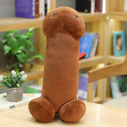 Cute Flesh-Colored Plush Penis Pillow - Soft, Fun Cushion Gift for Girls