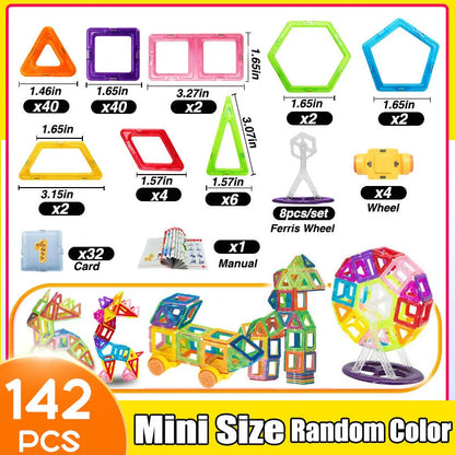 64-184Pcs Kids Magnetic Building Blocks