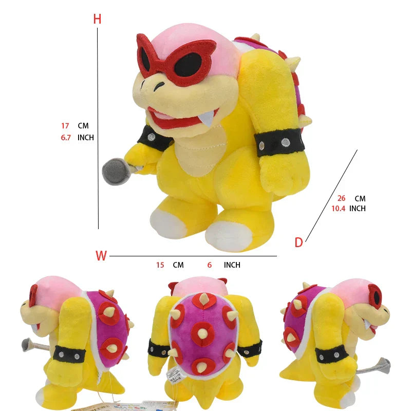 Super Mario Bros Plush Toys - Adorable Bowser Jr, Meowser & Lemmy Dolls