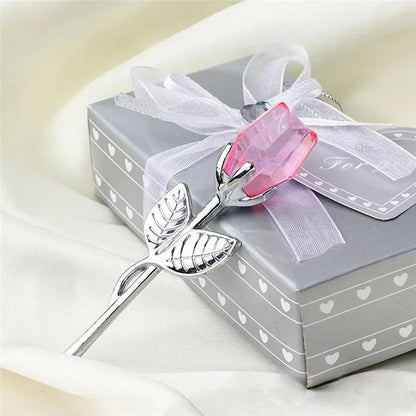 Crystal Glass Rose Figurine for Home and Gift Decor