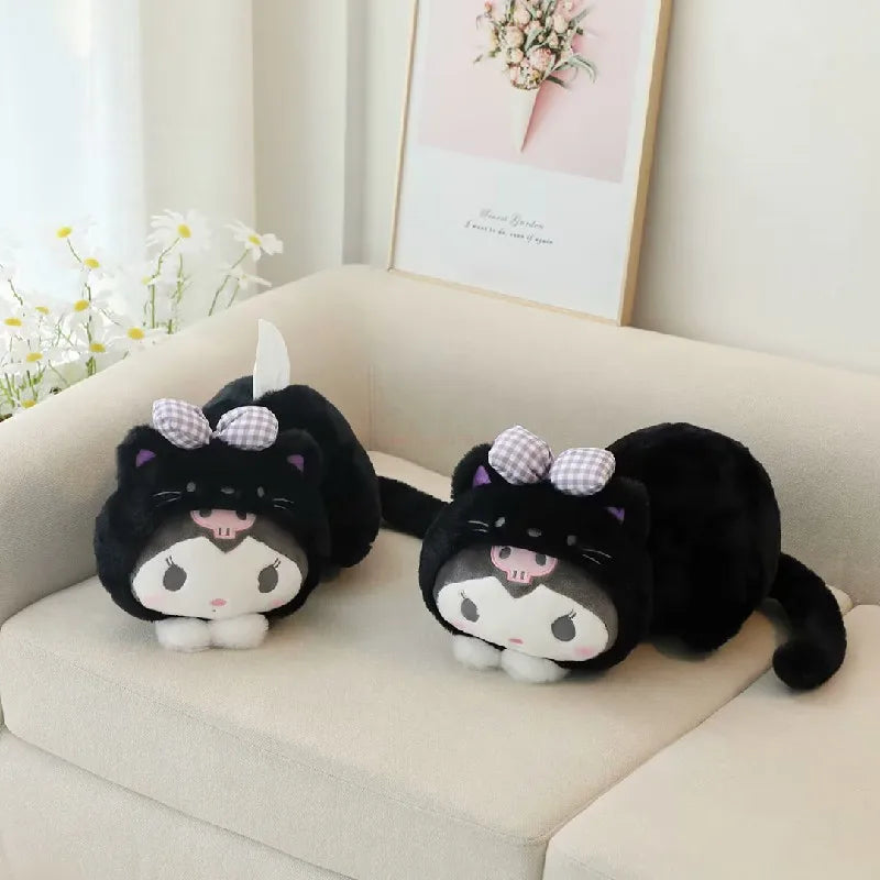Kawaii Kuromi & My Melody Plush Toy - Soft Cartoon Pillow Cover