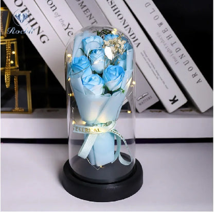 Everlasting LED Rose in Glass Dome - Romantic Gift Decor