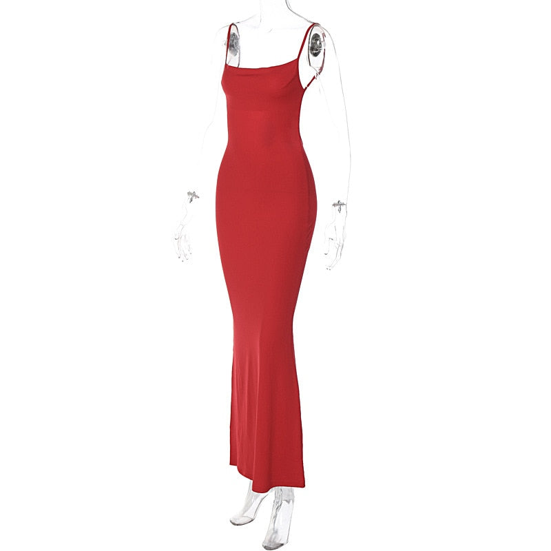 Strappy Backless Bodycon Maxi Dress