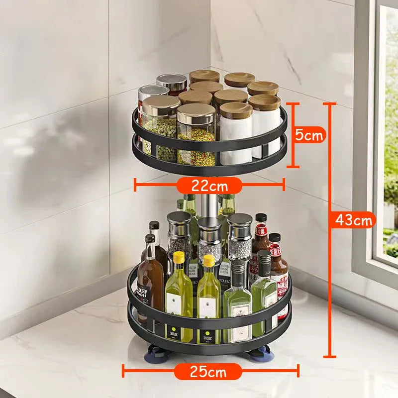 360 Rotating Spice Rack Organizer