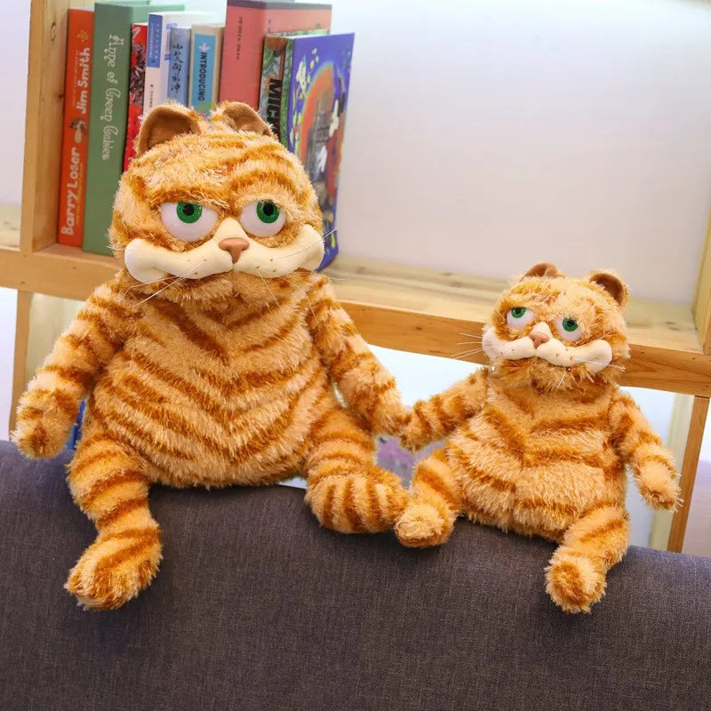 Ugly Fat Orange Cat Plush Toy - Soft, Lifelike Tabby Doll for Kids