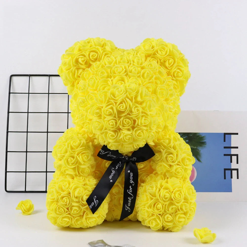 Lighted Rose Flower Teddy Bear 25cm Gift Box Edition