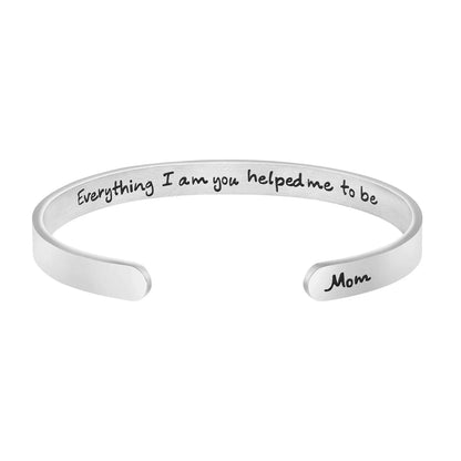 Engraved Couples Bracelet Bangle-Open Cuff with Heart & Letter