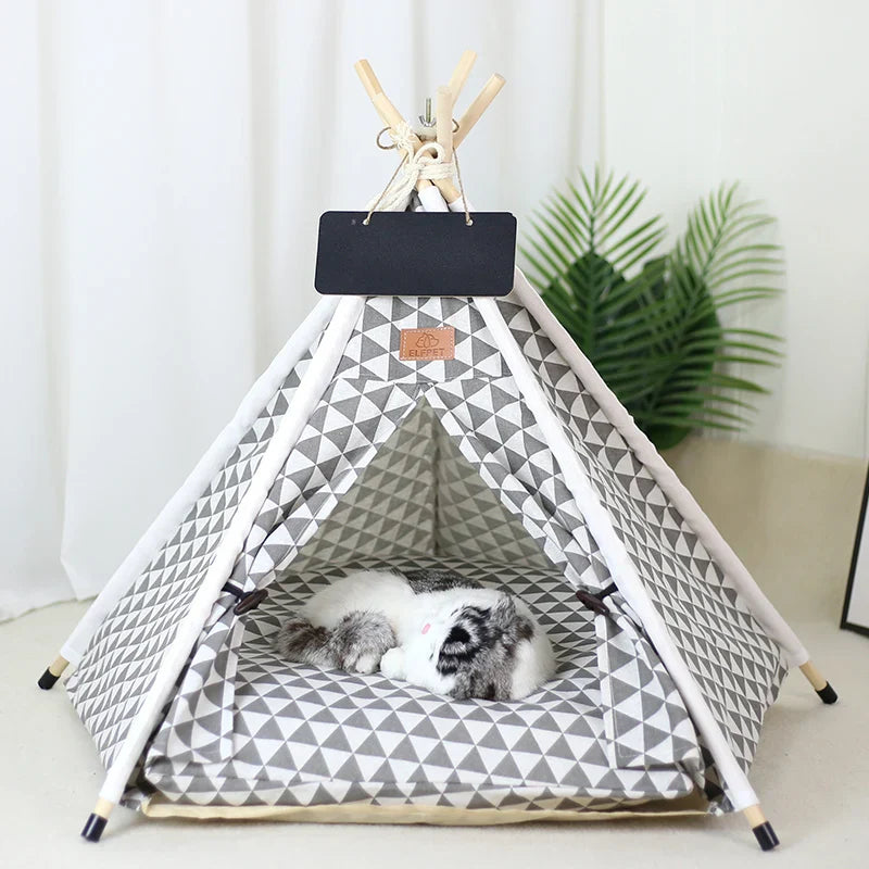 Tent with Washable Cushion Indoor Pet Bed