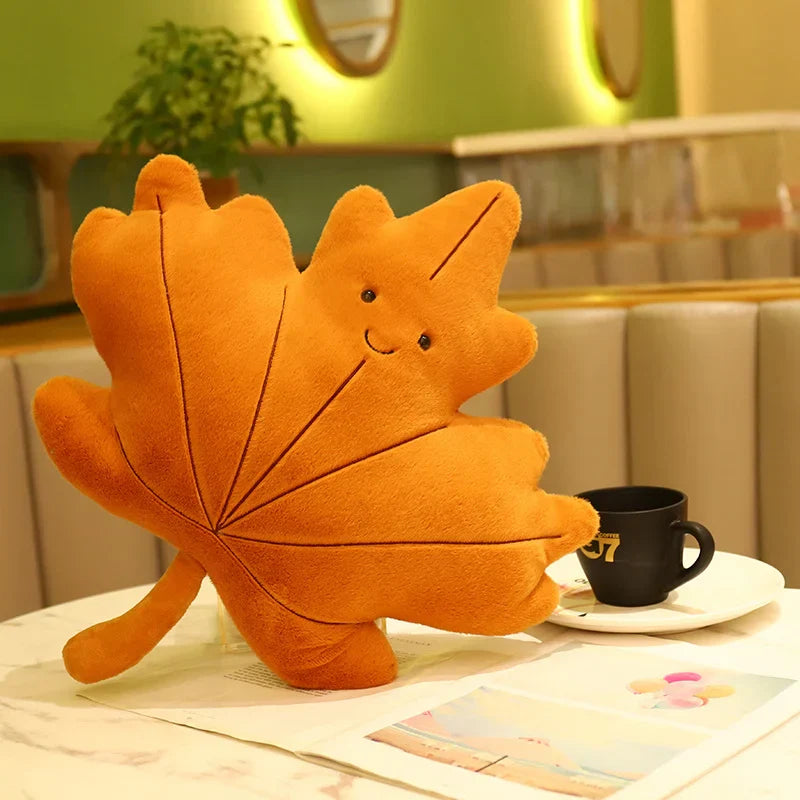 Soft Leaf Plush Pillow Decorative Cushion