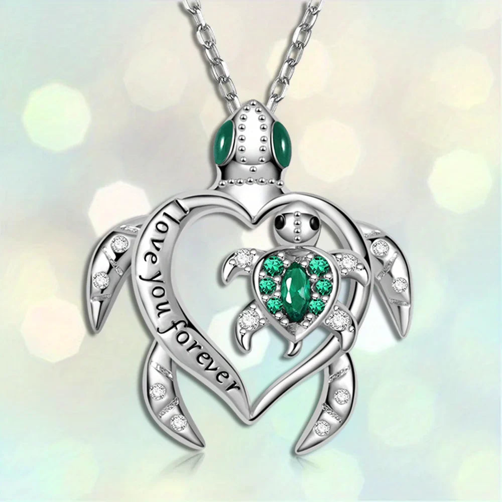 Sea Turtle Love Pendant Necklace