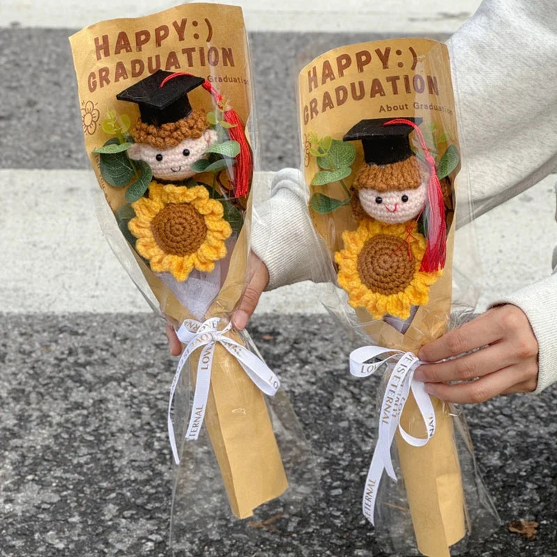 Crochet Sunflower Bouquet Handmade Eternal Flowers for Gifts and Decoration