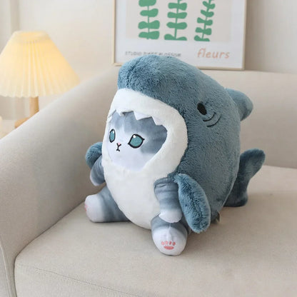 Kawaii Shark Cat Plush - Adorable Soft Stuffed Animal for Kids & Home Decor