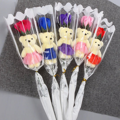 Artificial Rose Bear Soap Flower Bouquet