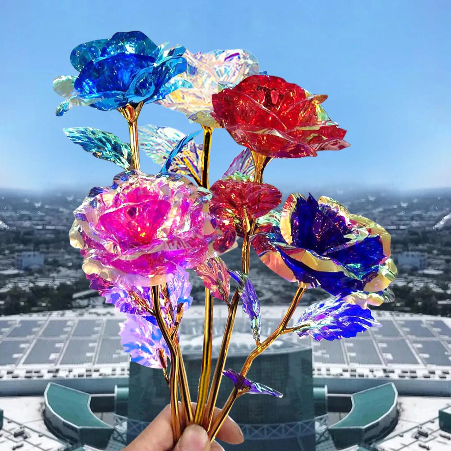Galaxy LED Forever Rose - 5/10pcs Colorful Artificial Flowers