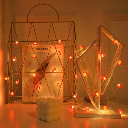 Red Heart LED String Lights for Valentine's Day Decor