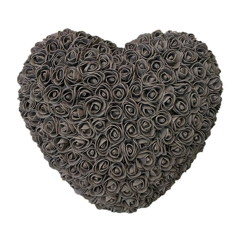 25cm Heart-Shaped Artificial Rose Bouquet for Valentine's Day, Wedding, and Home Decoration
