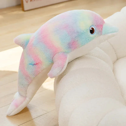 50cm Colorful Dolphin Plush Throw Pillow Soft Stuffed Toy