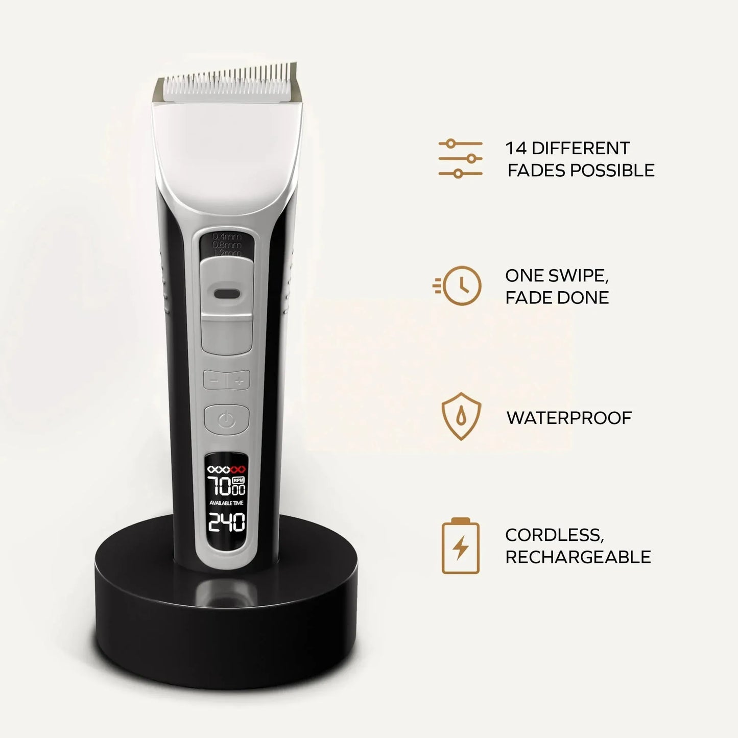 Professional Lcd Inclined Hair Trimmer