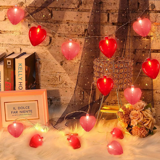 Battery Operated Heart String Lights for Valentine's Day