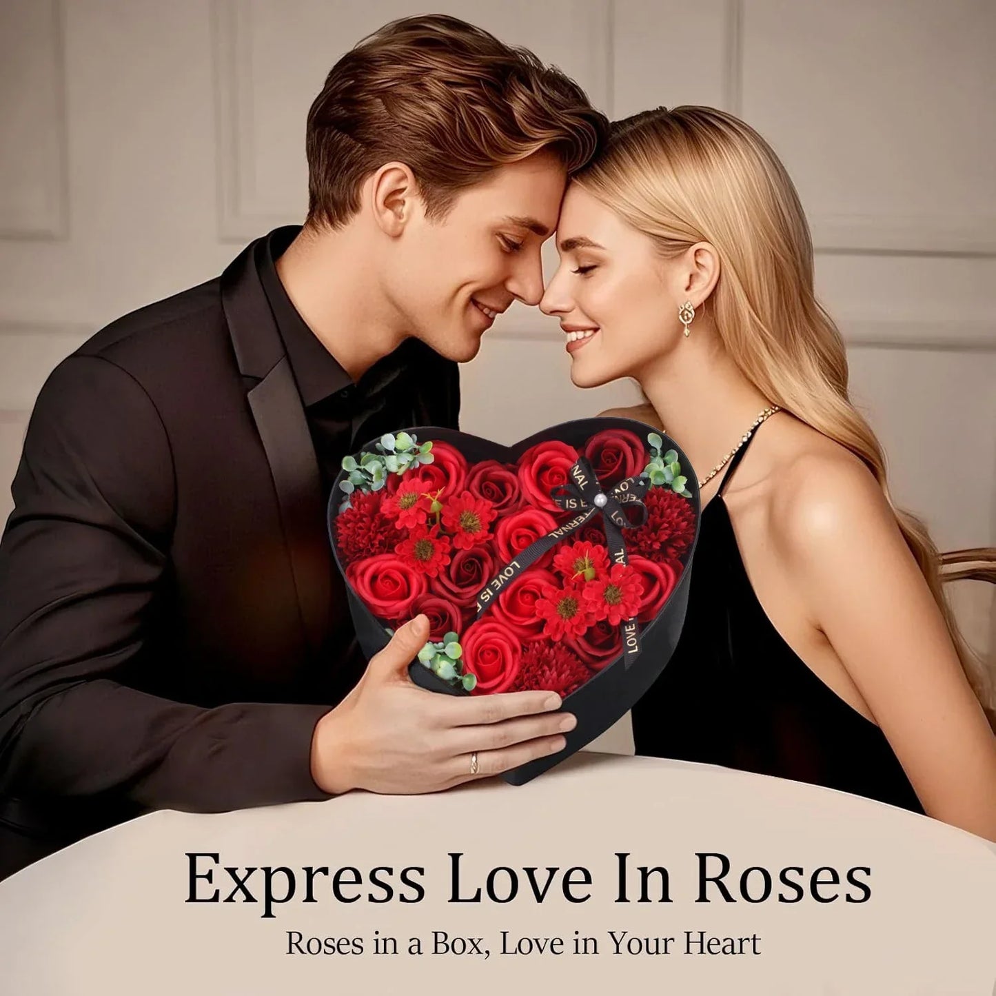 Heart-Shaped Rose Gift Box Foam Artificial Roses for Valentine's Day and Special Occasions