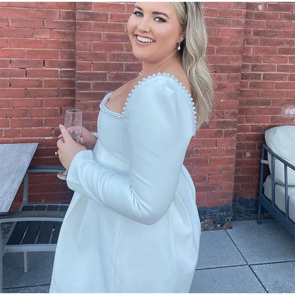 Pearls Strap Solid Dress