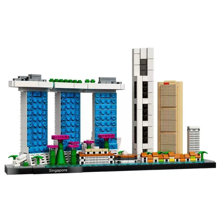New York London Pairs Dubai Lanmark City Skyline Building Blocks